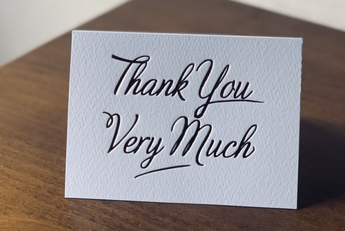 想客戶表示感謝